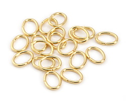 Gold (plated) Oval Jump Ring 8x6mm, 18 gauge