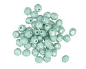 Czech Glass Sueded Olive Turquoise Fire Polished Round 4mm