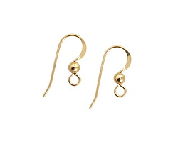 14K Gold Filled Flat w/ Ball Earwire 18x7mm