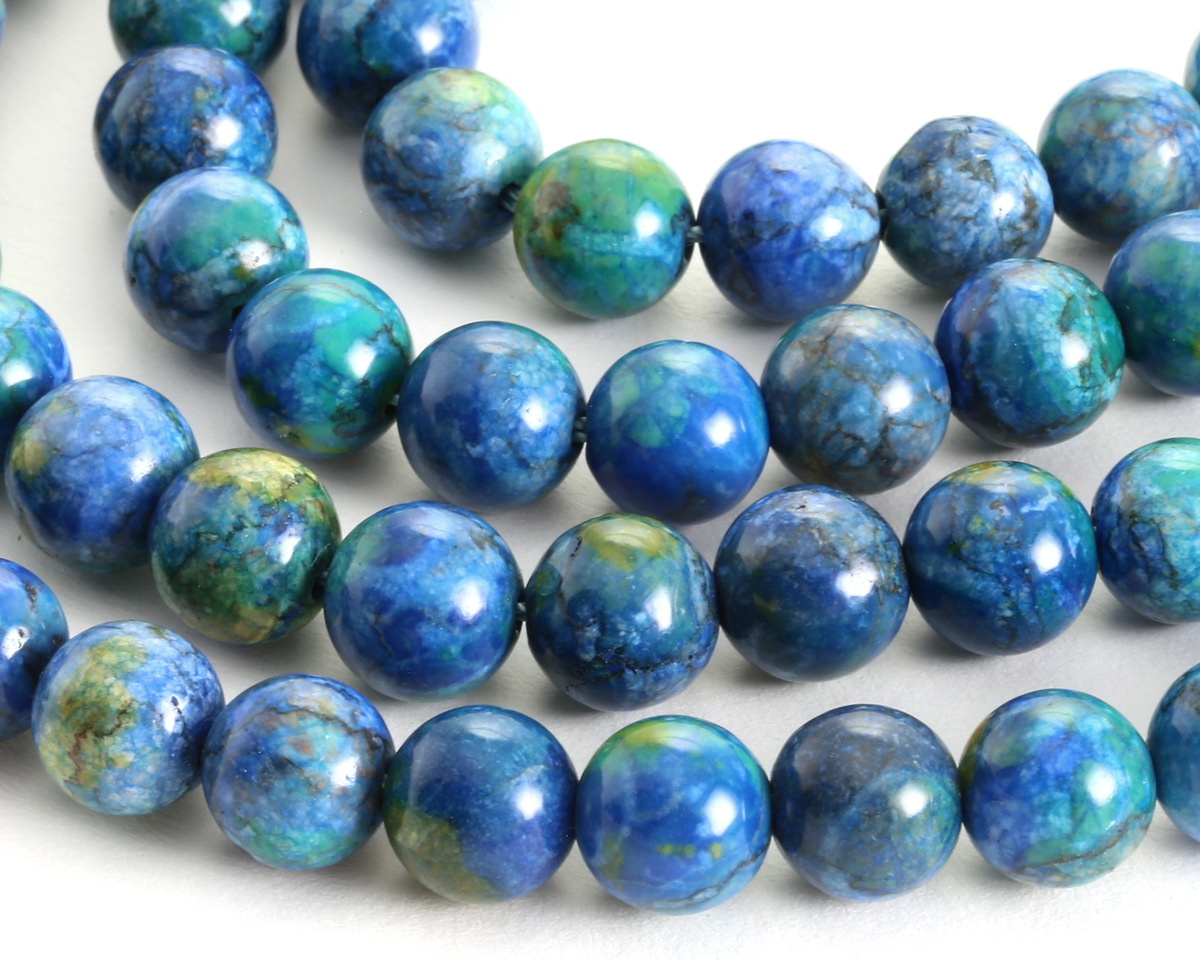 Azurite Crazy Lace Calcite Round 8mm