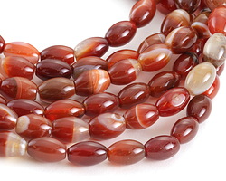 Red Line Agate Rice 12x9mm