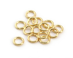 Gold (plated) Round Jump Ring 6mm, 18 gauge (200 pieces)