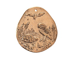 Green Girl Bronze Night Creatures Pendant 33-35x30-32mm