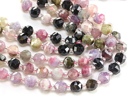 Tourmaline (A) Microfaceted Round Nugget 7x8mm