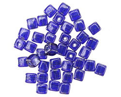 Czech Glass Sapphire w/ Rembrandt Finish Cube 4mm