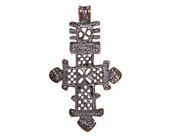 Mykonos Antique Copper (plated) Large Ornate Cross Focal 37x64mm