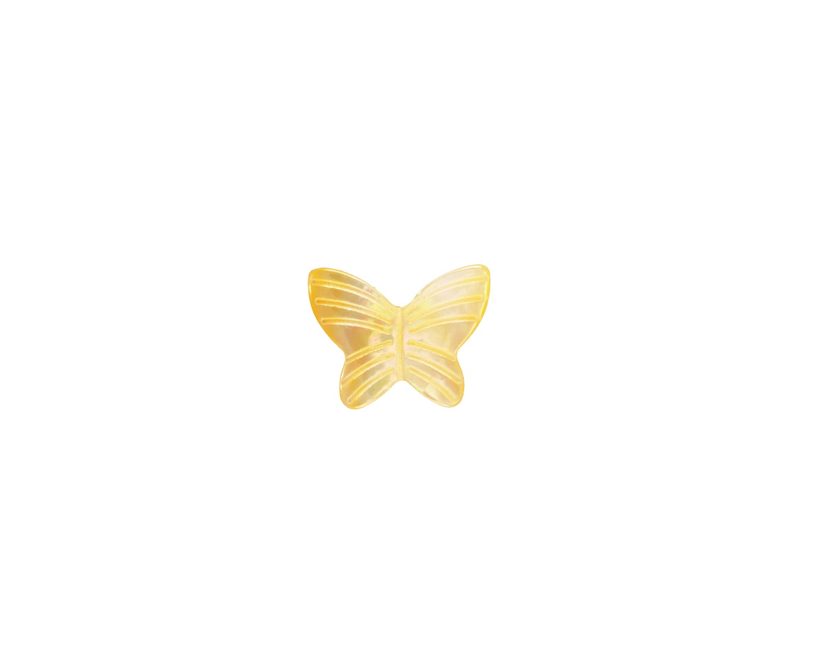 Gold Lip Shell Carved Butterfly Focal Bead 8x10mm