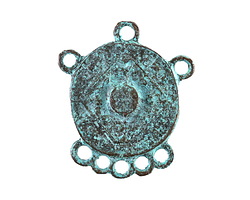 Mykonos Copper (plated) Patina Medallion Multi-Ring Chandelier Focal Link 25x28mm