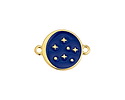 24K Gold (plated) Cobalt Enamel Starry Night Focal Link 15x20mm