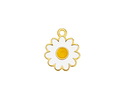 24K Gold (plated) Enamel Daisy Focal 13x15.8mm