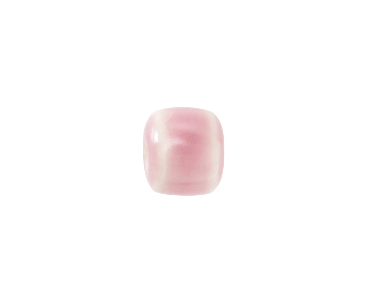 Rose Porcelain Barrel 9x10mm