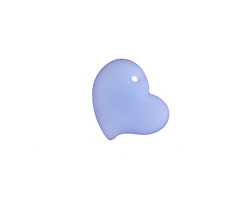 Light Sapphire Beach-Style Glass Puffed Sweeping Heart Pendant 19x18mm