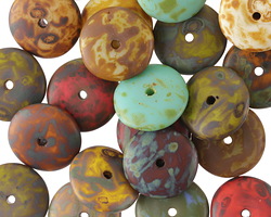 Czech Glass Matte Multi-Color Picasso Mix Disc 12mm