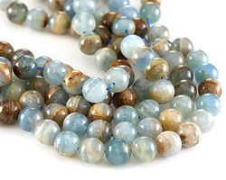 Argentina Banded Blue Calcite Round 10mm
