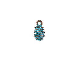 Patina Blue Copper (Plated) Pinecone Charm 5x10mm