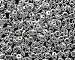 Silver SuperDuo 2x5mm Seed Bead