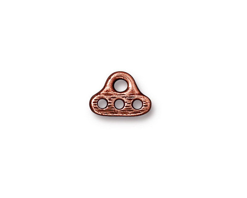 TierraCast Antique Copper (plated) 3-Hole End Bar 8x11mm