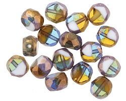 Czech Glass Bronzed Sunny Coast Faceted Table Cut Oval 8x7mm
