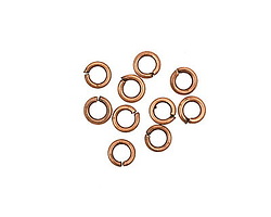 Antique Copper (plated) Round Jump Ring 4mm, 18 gauge