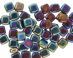 CzechMates Glass Iris Blue 2-Hole Tile 6mm