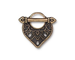 TierraCast Antique Brass (plated) Temple Ring Toggle Clasp 18x21mm, 22x4mm bar