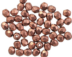 Czech Glass ColorTrends: Sueded Gold Ash Rose Fire Polished Round 4mm