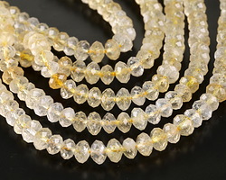 Citrine (light) Microfaceted Rondelle 4x6mm Beads
