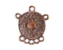 Mykonos Antique Copper (plated) Medallion Multi-Ring Chandelier Focal Link 25x28mm
