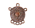 Mykonos Antique Copper (plated) Medallion Multi-Ring Chandelier Focal Link 25x28mm