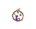 18k Gold (plated) Enamel Twilight Celestial Cat Focal 15.5x16.5mm
