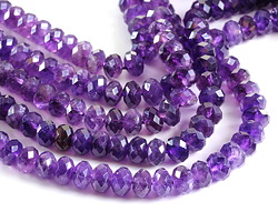 Amethyst (A) Microfaceted Rondelle 5x8mm