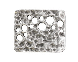 Mykonos Antique Silver (plated) Space Stencil Rectangle Link 26x22mm