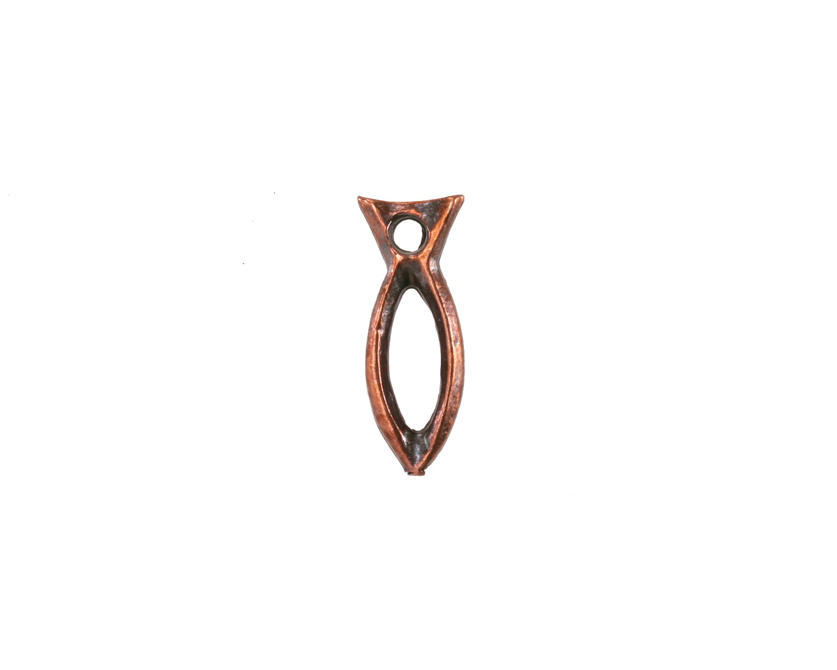 Mykonos Antique Copper (plated) Openwork Fish Focal 6x15mm