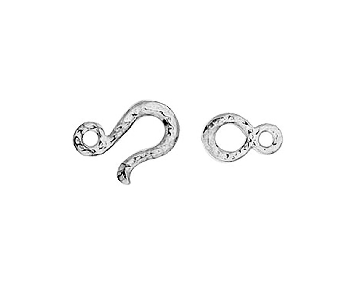 TierraCast White Bronze (plated) Hammered Hook & Eye Clasp