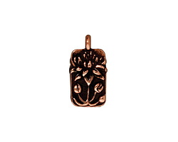 TierraCast Antique Copper (plated) Floating Lotus Charm 9x17mm