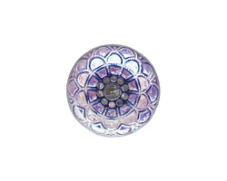 Czech Glass Frosted Tanzanite Mandala Button 18mm