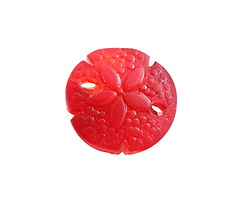 Cherry Red Beach-Style Glass Sand Dollar 20mm