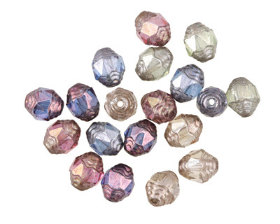 Czech Glass Luster Mix Lantern 7x6mm