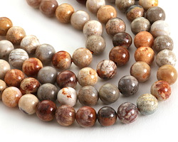 Indonesian Fossil Jasper (red) Round 8mm