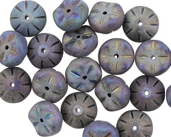 Czech Glass Matte Iris Purple Flower Pod 6x9mm