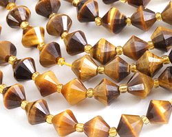 Tiger Eye (A) Faceted Bicone 8mm