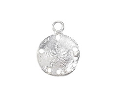 Mykonos Silver (plated) Smooth Sand Dollar Charm 20mm