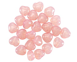 Czech Glass Pink Opal Heart 6mm