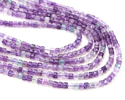 Purple Fluorite (AA) Microfaceted Miracle Cube 3mm