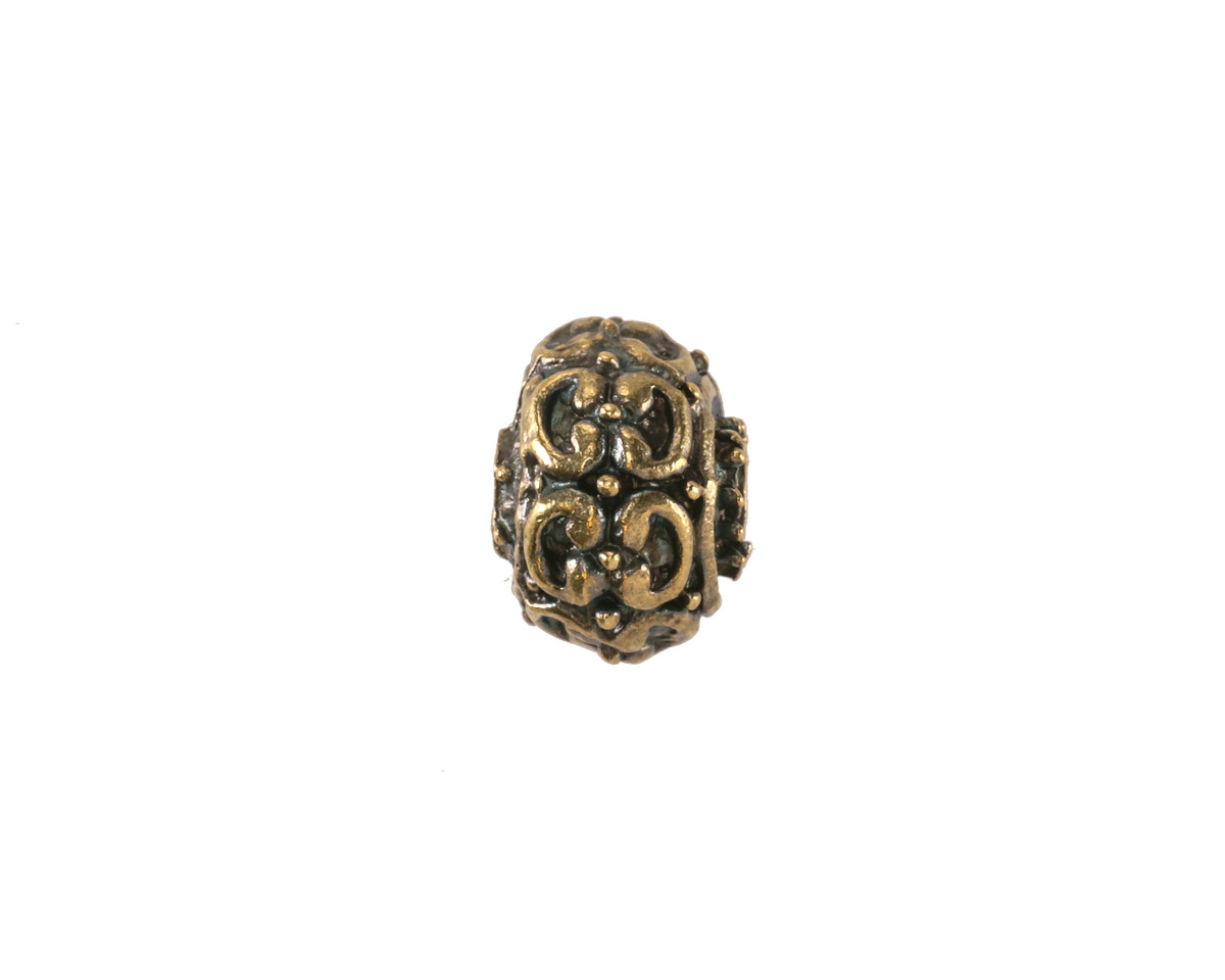 Mykonos Antique Brass (plated) Fancy Ball Spacer 10x13mm