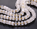 Natural Rock Crystal Quartz Microfaceted Hexagon Heishi 4x8mm