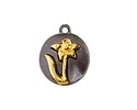 Daffodil Two-Toned Gunmetal & Gold Finish Round Focal 17.5x20.5mm