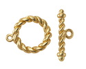 Satin Hamilton Gold (plated) Roped Toggle Clasp 24x19mm, 27mm Bar