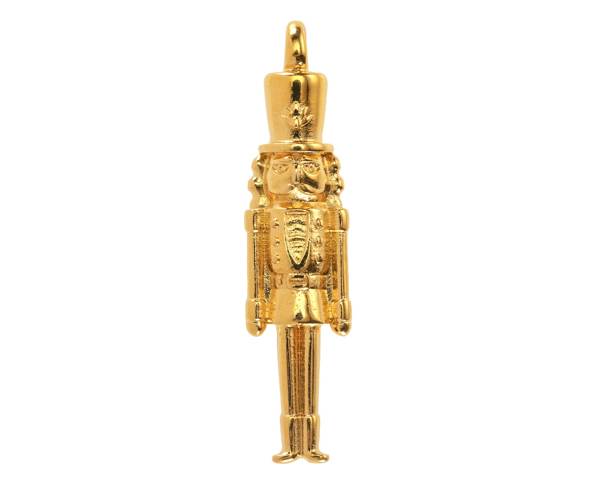 24K Gold (plated) Nutcracker Pendant 11x45mm