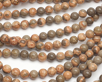 African Brown Rhyolite Round 8mm